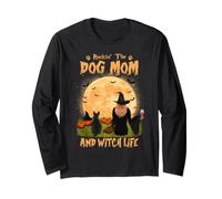 Rocking The Dog Mom Witch Life Scottish Terrier Halloween Manche Longue