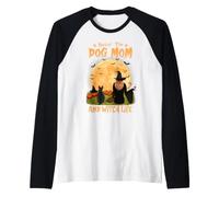 Rocking The Dog Mom Witch Life Scottish Terrier Halloween Manche Raglan