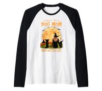 Rocking The Dog Mom Witch Long Haired Chihuahua Halloween Manche Raglan