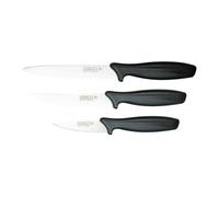 Rockingham Forge Ensemble de 3 couteaux utilitaires Essentials 8007, comprenant un couteau d'office de 9 cm, un couteau à steak de 11 cm et un couteau utilitaire de 12 cm, manches noirs
