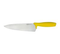 Rockingham Forge Essentials Couteau de chef 24 cm, Manche jaune pour les viandes cuites, Couteau de cuisine à code couleur pour l'hygiène & les allergènes alimentaires, Acier inoxydable