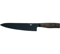 Rockingham Forge Forester Series 8” couteau de chef - lame en acier inoxydable avec un revêtement d’oxyde noir, poignée ergonomique en bois