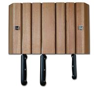 Rockingham Forge Porte-couteaux magnétique en bois de hêtre - Rangement mural pour cuisine à 6 emplacements pouvant accueillir jusqu'à 6 couteaux