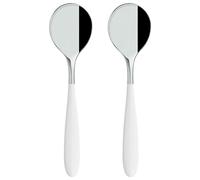 Rockingham Forge Yin and Yang Lot de 2 cuillères à soupe de luxe en acier inoxydable 18/10 - poignées en blanche, plastique PBT