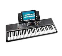RockJam Clavier Compact 61 touches avec support de partition, alimentation, autocollants pour notes de piano et leçons Simply Piano