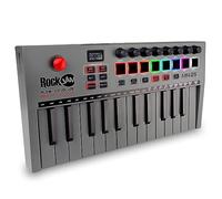 RockJam Clavier maître MIDI Go 25 USB et Bluetooth, 8 pads de batterie rétroéclairés, 8 boutons