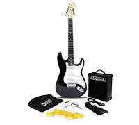 Rockjam Kit de guitare électrique de la taille complète de avec ampli de 10 watts, ses cours, sangle, sac de concerts, choix, cordes de plomb et de rechange - noir