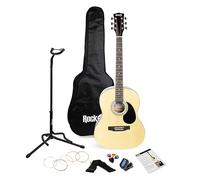 RockJam Kit guitare acoustique avec support, sac de transport, accordeur, médiators, support de médiators, cordes de rechange et leçons