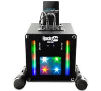 RockJam Machine de karaoké Bluetooth Singcube 5 watts avec deux microphones, effets de changement de voix et lumières LED, noire