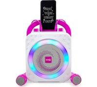 Machine de karaoké Bluetooth Rechargeable RockJam 10 Watts avec Deux Microphones, Jeux de lumière et Effets vocaux