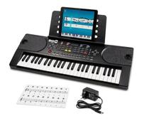 RockJam RJ549 Clavier Piano 49 Touches pour Débutants | Synthétiseur débutant portable 49 touches avec pupitre, autocollants de notes et cours pour enfants et adultes