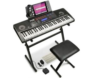 RockJam RJ761 Kit Clavier Piano 61 Touches, Support, Tabouret et Pédale