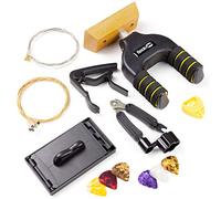 Rockjam Universal Guitar Accessoires Super-kit avec support mural de guitare, cordes de guitare électrique, chaînes de guitare acoustique, tuner à guitare multi-outil, guitare capo, guitare plectrums et support de guitare