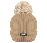 RockJock Bonnet d'hiver côtelé à pompons pour femme avec isolation thermique avancée R40, camel, Taille unique
