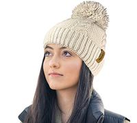 RockJock Bonnet d'hiver STORMACTIVE 100% étanche en Maille torsadée avec Pompon et Doublure Thermique Confortable-Taille Unique-Natural