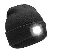RockJock Bonnet pour homme et femme - Longue durée - Lumière chaude - Rechargeable par USB - 3 options de luminosité - Pour le camping, la marche, la course à pied, le cyclisme M Noir