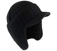 RockJock Hommes Tricoté Casquette Bonnet à visière avec Isolant Doublure Polaire