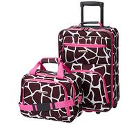 Rockland Ensemble de valises Droites Souples Tendance, Motif Girafe Rose, Taille Unique, Ensemble de valises Droites Souples Tendance
