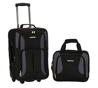 Rockland Ensemble de valises Droites Souples Tendance, Noir/Gris, 2-Piece Set (14/19), Ensemble de Bagages