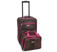 Rockland Ensemble de valises Droites Souples Tendance, Rose/léopard, Taille Unique, Ensemble de valises Droites Souples Tendance