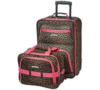 Rockland Ensemble de valises Droites Souples Tendance, Rose/léopard, Taille Unique, Ensemble de valises Droites Souples Tendance