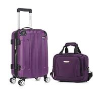 Rockland London Valise Rigide Extensible avec roulettes pivotantes et Sac fourre-Tout Assorti, Violet, S, London Bagage Rigide Extensible avec roulettes pivotantes et Sac fourre-Tout Assorti