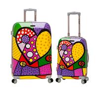 Rockland Lot de 2 valises Droites, cœur, 2-Piece Set (20/28), Departure Ensemble de valises rigides à roulettes pivotantes