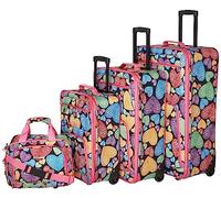 Rockland Lot de 4 valises New Heart, New Heart, Taille Unique, Jungle Softside Ensemble de valises Droites