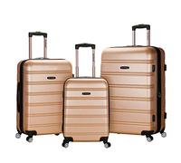 Rockland Melbourne Hardside Bagages de Roue de Spinner Extensibles, Champagne, 81 in, Ensemble de valises