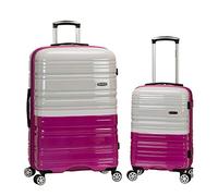 Rockland Melbourne Hardside Expandable Luggage with Spinner Wheels, 2TONEWHITE, 2 Piece (20/28)