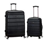 Rockland Melbourne Valise Rigide à roulettes Extensibles, Noir, 2-Piece Set (20/28), Ensemble de Bagages