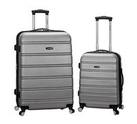 Rockland Melbourne Valise Rigide Extensible à roulettes pivotantes, Argenté, 2 Piece (20"/28"), Melbourne Valise Rigide Extensible à roulettes pivotantes