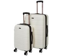 Rockland Melbourne Valise Rigide Extensible à roulettes pivotantes, Blanc, 2 Piece (20"/28"), Melbourne Valise Rigide Extensible à roulettes pivotantes