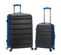 Rockland Melbourne Valise Rigide Extensible à roulettes pivotantes, Gris, 2 Piece (20"/28"), Melbourne Valise Rigide Extensible à roulettes pivotantes