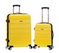 Rockland Melbourne Valise Rigide Extensible à roulettes pivotantes, Jaune, 2 Piece (20"/28"), Melbourne Valise Rigide Extensible à roulettes pivotantes