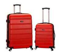 Rockland Melbourne Valise Rigide Extensible à roulettes pivotantes, Rouge, 2 Piece (20"/28"), Melbourne Valise Rigide Extensible à roulettes pivotantes