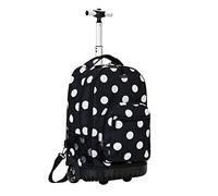 Rockland Sac à dos roulant avec poignée unique, motif pois noirs, 19"