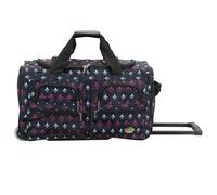 Rockland Sac de Sport à Roulette, Reisetasche mit Rollen, Gris Clair, Bordeaux, 55,9 cm (22