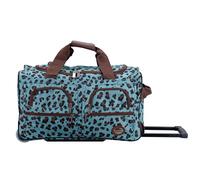 Rockland Sac de Sport à roulettes, Léopard Bleu, Taille Unique, Melbourne Valise Rigide Extensible à roulettes pivotantes