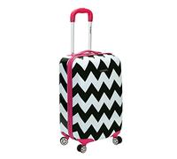 Rockland Safari Valise Rigide à roulettes pivotantes, Chevron Rose, Taille Unique, Melbourne Valise Rigide Extensible à roulettes pivotantes