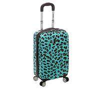 Rockland Safari Valise Rigide à roulettes pivotantes, Léopard Bleu, Taille Unique, Melbourne Valise Rigide Extensible à roulettes pivotantes