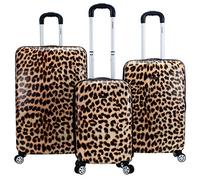 Rockland Safari Valise Rigide à roulettes pivotantes, léopard, Taille Unique, Melbourne Valise Rigide Extensible à roulettes pivotantes