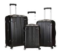 Rockland Valise Rigide à roulettes pivotantes London, Noir, 3-Piece Set (20/24/28), Ensemble de Bagages