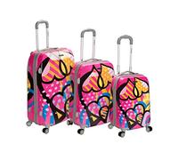 Rockland Vision Hardside Valise à roulettes, Rose, Multicolore., 3-Piece Set (20/24/28), Vision Hardside Valise à roulettes