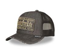 Rock'n Free Life Casquette Trucker Btop Homme - Trucker - Filet Rigide - Gris | Beige - Visière Arrondie Taille unique