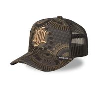 Rock'n Free Life Casquette Trucker Loveu Garçon - Trucker - Filet Rigide - Marron | Noir | Jaune - Visière Arrondie - JUNIOR Taille unique