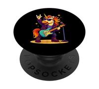 Rock'n Roll Licorne Rockstar, Rock on Hand Rock Music Fun PopSockets PopGrip Adhésif
