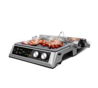 Cecotec Grill Électrique Rockn'Grill Bistro. 2400W, Cuisson Saine et Sans Fumée, Commande Tactile, Plaques de Température Indépendantes, Sonde de Température Incluse