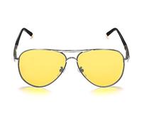 ROCKNIGHT Aviator Lunettes de soleil polarisées de vision nocturne pour hommes Femmes Lunettes de soleil de conduite en métal Anti Glare UV400 Lunettes de soleil jaunes