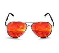 ROCKNIGHT Lunettes de soleil Aviator polarisées pour hommes et femmes, Protection UV400, Outdoor, Boating, Style moderne, Rouge